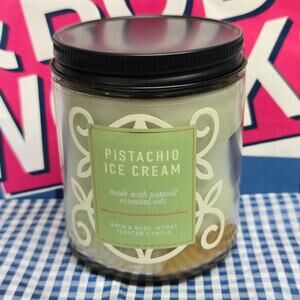 BBW Pistachio Ice Cream Single Wick Candle Home Fragrance Decor